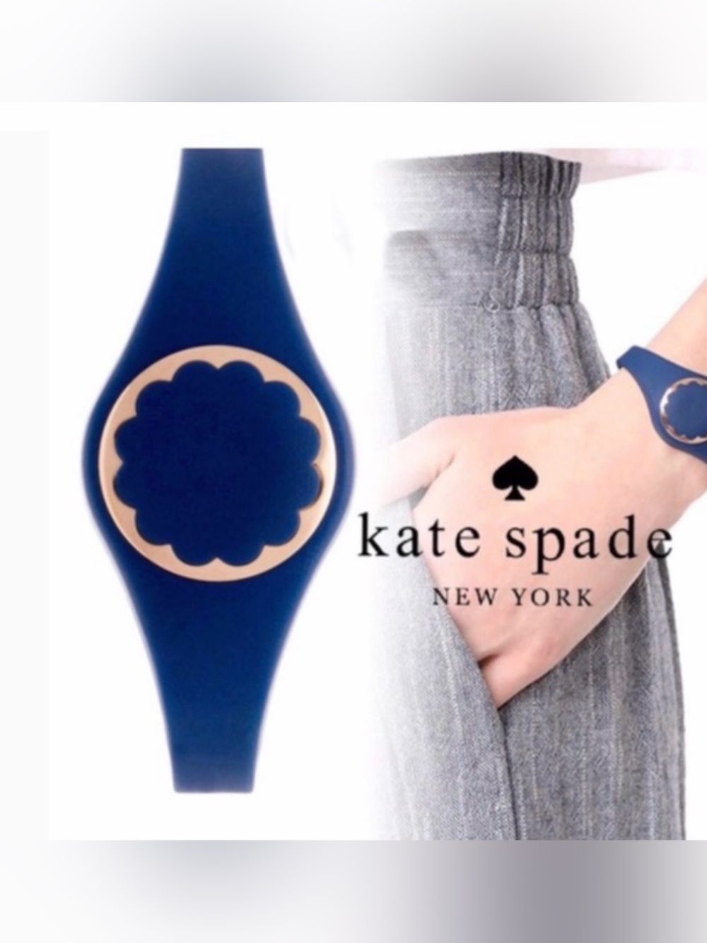 Kate Spade New York Genuine stripe scallop activity tracker.